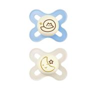MAM Original Start Night Succhietto 0-2 mesi, Set da 2 ciucci, Azzurro | Si illu