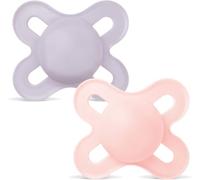 MAM Original Start Ciuccio per Neonato in Set da 2 Succhietti misura 0-2 mesi, Tettarella in Caucciù Naturale, Bio-circolare, con Custodia Porta Succhietto, Rosa