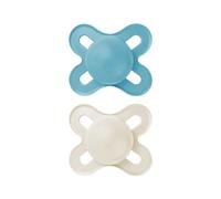 Mam Original Start Succhietto in Caucciù 0-2 mesi colori Beige e Celeste, 2 succhietti
