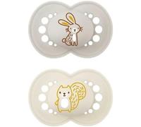 MAM Original 6+ Mesi Silicone, Limited Edition 1 succhietto verde + 1 succhietto bianco