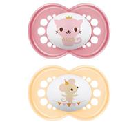 Succhietti original 6+ silicone bio-circolare conf. doppia rosa/giallo - mam