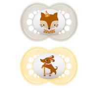 Succhietti original 6+ silicone bio-circolare conf. doppia grigio/giallo - mam