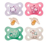 MAM Originale // LATEX // Ciuccio in lattice di gomma naturale 0-6 // Set da 4 // con 2 scatole per il trasporto sterilizzazione