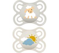 MAM Perfect 0+m, dbl box ciuccio Grey/ Beige 2 pz