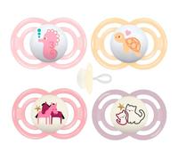 MAM Perfect, ciuccio Day & Night da bambina, set da 4 pezzi, incluse 4 scatoline di trasporto sterili