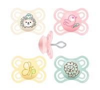 MAM Perfect - Ciuccio in silicone 0-6 Uni Mix // set da 4 pezzi, con scatola per la sterilizzazione, Dento-Flex, per uno sviluppo sano della bocca, extra sottile e flessibile, 2 scatole