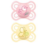MAM Perfect Confezione Doppia Succhietto 2-6 Mesi (Set da 2), Ciuccio MAM 2-6 mesi in silicone per un sano sviluppo orale, Kit da 2 accessori neonato con porta ciuccio sterilizzatore, Colori assortiti