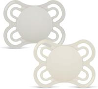 MAM Perfect Confezione Doppia Succhietto 2-6 Mesi (Set da 2), Ciuccio MAM 2-6 mesi in silicone per un sano sviluppo orale, Kit da 2 accessori neonato con porta ciuccio sterilizzatore, Neutro