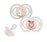 MAM Perfect Day"Skin Soft Silicone Ciuccio 16+, set da 2 pezzi, Fairy Tale Royal Friends, con 2 scatole sterili per il trasporto