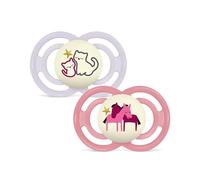 MAM Perfect Night Succhietto 6+ mesi, Set da 2 ciucci, Rosa/Lilla
