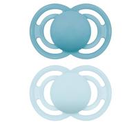 MAM Perfect Soothers | 18-36 Months | Pack of 2 | Comes in Dummy Steriliser Box | Sustainable Materials | Baby Accessories | Blue (Various Designs)