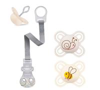 MAM Perfect Start Mini ciuccio in set da 2 pezzi, 0 - 2 mesi, soprattutto per neonati, allattamento al seno, delicato sui denti, extra leggero con scatola per ciucci, dalla nascita