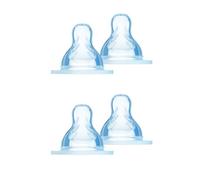 MAM Quadripack con 2 Tettarelle Misura 3 + 2 Tettarelle Misura X, 4+ mesi | Forma piatta e simmetrica, Silicone SkinSoft, Flusso veloce o extra veloce, Per liquidi densi e prime pappe, Senza BPA/BPS