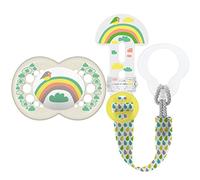 MAM Set arcobaleno (Clip It & 6+M Succhio) Blister, Baby Essentials Set per bambini da 6 mesi in su, Succhietto Clip e Succhietto Set, Arcobaleno