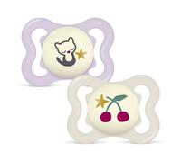 MAM - Set di 2 succhietti Supreme Night in silicone, S278, 2-6 mesi, rosa