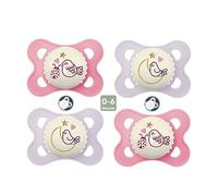 MAM"Skin Soft" Ciuccio in silicone // 0-6 Mo Boy // Set da 4 // incl. 2 scatole per il trasporto sterilizzate