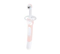 MAM Spazzolino da denti per bambini (1 spazzola per bambini con scudo di sicurezza), spazzolino da denti con personaggio Brushy The Bear, app interattiva, per bambine dai 5 mesi in su, rosa