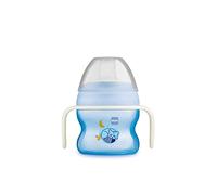 MAM Starter Cup Night Baby - Bicchiere per imparare a bere (150 ml), borraccia per primi tentativi di bere, con manici luminosi e antiscivolo, a partire da 4 mesi, procione