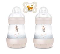 MAM Starter Set Uni//Anti Colic bottiglia 160 ml//incl. Tettarella misura 1 dalla nascita/incl. Mam, ciuccio in silicone "Skin Soft" per neonati da 0 a 6 mesi.