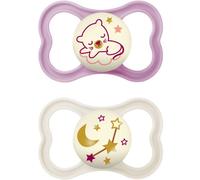 Mam Air Night - Animal Succhietto 16+ Mesi Silicone Bimba, 2 Succhietti