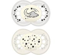 Succhietti original night 6+ silicone bio-circolare conf. doppia giallo/verde - mam