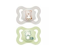 MAM Air Ciuccio in Set da 2, in Silicone Skinsoft con Custodia Porta Succhietto, 2-6 Mesi, Neutro