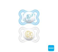 Mam - Succhietto Mini Air 2-6m in silicone 2Pz, Azzurro