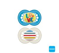 MAM - Succhietto Original 16+ in silicone 2pz, Azzurro