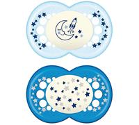 Succhietti original night 6+ silicone bio-circolare conf. doppia blu/grigio - mam