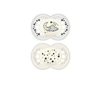 Succhietti original night 6+ silicone bio-circolare conf. doppia giallo/verde - mam