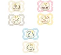 MAM Succhietto Supreme Notte 2-6 mesi (2 pezzi) colore casuale - Ciuccio per neonati fosforescente in silicone - tettarella per bambini ideale per un buon sviluppo orale