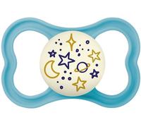 MAM Supreme Night Ciuccio Luminoso in Silicone, con Custodia Porta Succhietto, 6+ Mesi, Blu