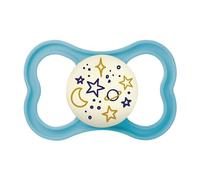 MAM Supreme Night Ciuccio Luminoso in Silicone, con Custodia Porta Succhietto, 6+ Mesi, Blu
