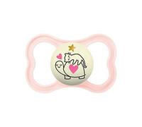 MAM Supreme Night Ciuccio Luminoso in Silicone, con Custodia Porta Succhietto, 6+ Mesi, Rosa