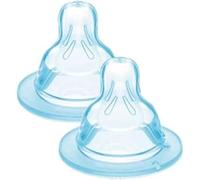 MAM Tettarella Misura 2 (Set da 2), Per l'allattamento dai 2+ mesi | Forma piatta e simmetrica, Silicone SkinSoft, Flusso medio, Per latte materno e in polvere, Compatibile con i biberon MAM