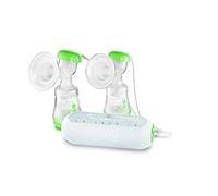 MAM Tiralatte elettrico doppio 2 in 1, silenzioso e confortevole, imbuto in morbido silicone, elementi essenziali per neonati, colore verde (vari disegni)