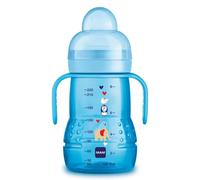 MAM Trainer 220 ml, Biberon acqua e latte per neonati 4+ mesi con tettarella ant