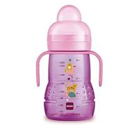 MAM Trainer 220 ml, Biberon acqua e latte per neonati 4+ mesi, Rosa | Beccuccio