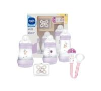 MAM Welcome To The World, Set Regalo con 3 Biberon Easy Start Anticolica, Ciuccio Start Nanò, Clip It! & Cover, con Custodia Porta Succhietto, Rosa