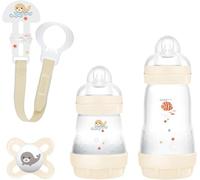 MAM Welcome To The World, Set Regalo con 3 Biberon Easy Start Anticolica, Ciuccio Start Nanò, Clip It! & Cover, con Custodia Portaciuccio, Neutro