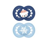 MAM Baby MAM ORIGINAL 6+ WINTER LIMITED EDITION SILICONE MASCHIO 2 PEZZI