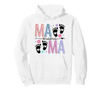 Mama Baby Footprints Cuori Fiori Felpa con Cappuccio