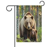 Mama Bear - Bandiera da giardino per casa, prato, cartello di benvenuto, su entrambi i lati, piccole bandiere personalizzate per piscina, cortile, decorazione da parete per la casa, 32 x 47 cm