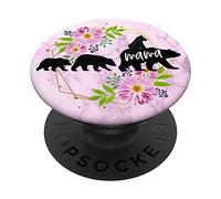 Mama Bear Mom - Supporto per telefono con 3 cuccioli Kiddos Mom PopSockets PopGrip Intercambiabile