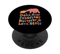 Mama Bear Protector Love Giver Mothers Day Groovy Stylish PopSockets PopGrip Adesivo