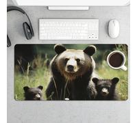 Mama Bear - Tappetino per mouse grande, impermeabile, per tastiera e mouse, base in gomma antiscivolo, tappetino da scrivania, tappetino per mouse da gioco, per ufficio e casa, 30 x 60 cm