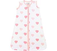 Mama Cheetah All Seasons - Sacco nanna per bambini, 1,0 TOG, in cotone biologico, sacco nanna di transizione con cerniera a 2 vie, cuori, medio (6-12 mesi), confezione da 1