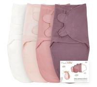 Mama Cheetah Confezione da 4 zaino per neonati, coperta in cotone biologico, regolabile, facile da avvolgere per ragazzi e ragazze, 0-3 mesi, Baby Essentials