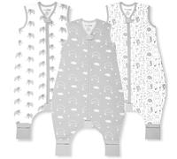 Mama Cheetah - Sacco a pelo per bambini con piedini, 0,5 TOG in cotone biologico, coperta indossabile con gambe, sacco nanna per bambini che camminano, per bambini che camminano presto, 6-18 mesi