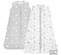Mama Cheetah Sacco nanna 2,5 TOG, cotone organico bambino coperta portatile con cerniera a due vie, Swaddle transizione bambino sacco a pelo per neonato neonato neonato bambino bambina 6-12 mesi